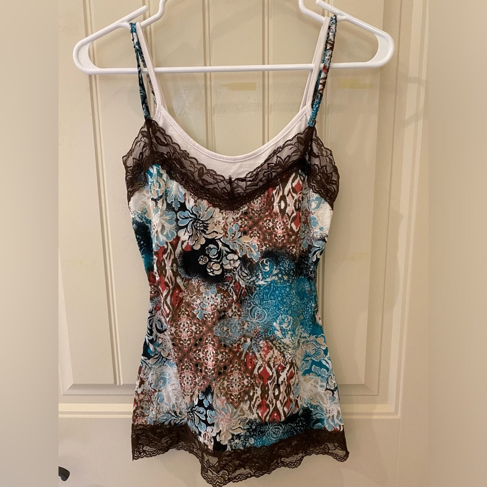 Wet Seal Double Strap Lace Tank